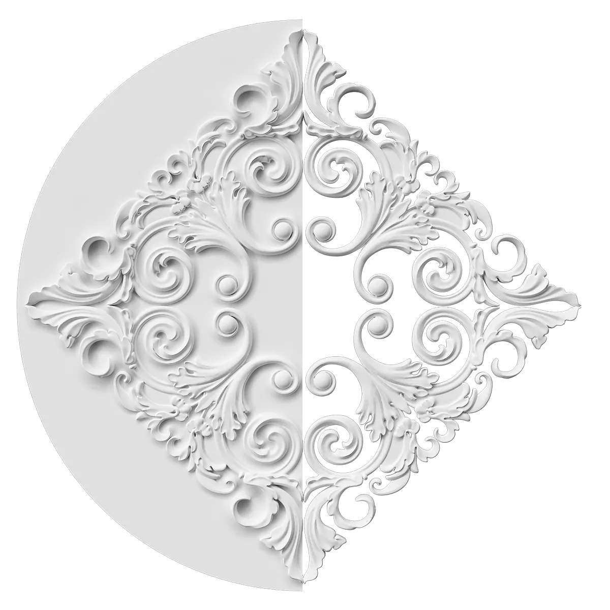 Розетка орнаментальная SR207N/V (наборная, накладная/врезная)