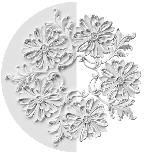 Розетка орнаментальная SR214N/V (накладная/врезная)